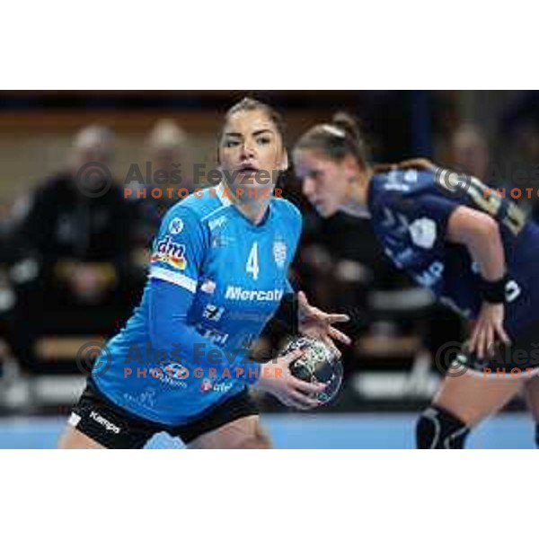 In action during EHF Women’s Champions league match between Krim Mercator (SLO) and BBM Bietigheim (GER) in Ljubljana, Slovenia on January 8, 2023