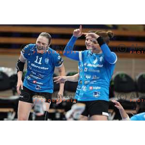 In action during EHF Women’s Champions league match between Krim Mercator (SLO) and BBM Bietigheim (GER) in Ljubljana, Slovenia on January 8, 2023