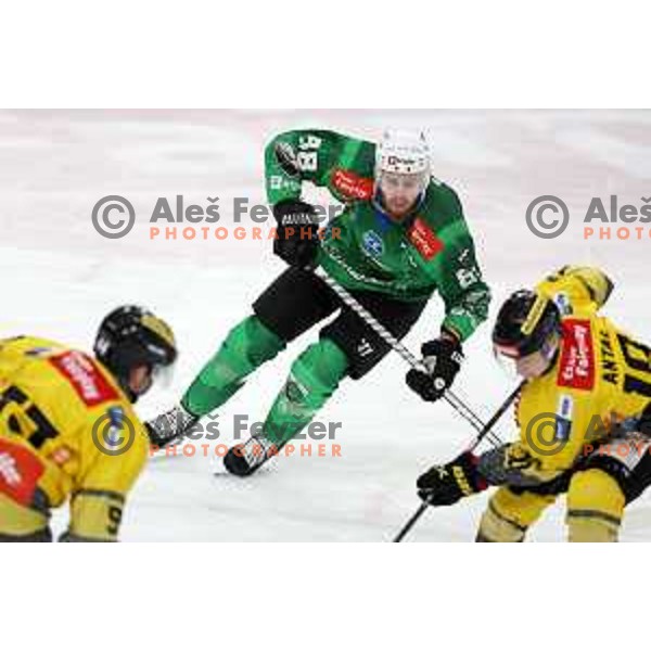 Miha Zajc of SZ Olimpija during IceHL ice-hockey match between SZ Olimpija (SLO) and Vienna Capitals (AUT) in Tivoli Hall, Ljubljana, Slovenia on January 8, 2023