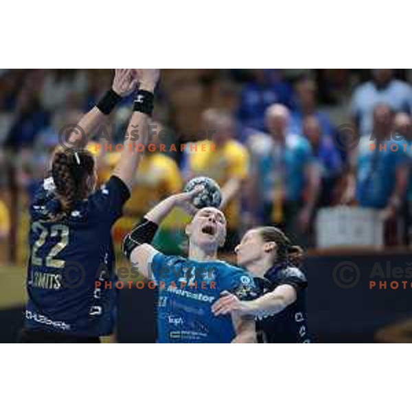 In action during EHF Women’s Champions league match between Krim Mercator (SLO) and BBM Bietigheim (GER) in Ljubljana, Slovenia on January 8, 2023