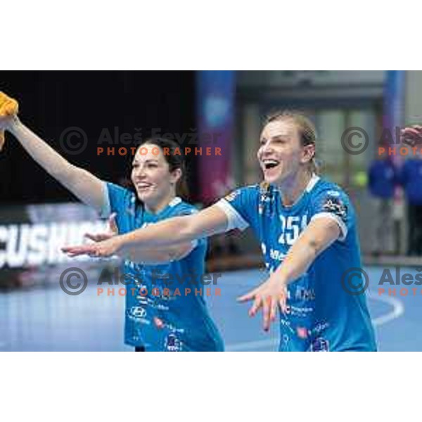 In action during EHF Women’s Champions league match between Krim Mercator (SLO) and BBM Bietigheim (GER) in Ljubljana, Slovenia on January 8, 2023