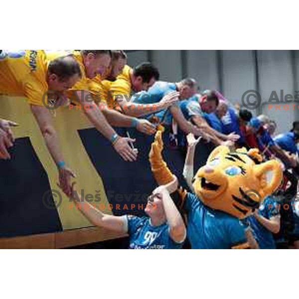In action during EHF Women’s Champions league match between Krim Mercator (SLO) and BBM Bietigheim (GER) in Ljubljana, Slovenia on January 8, 2023