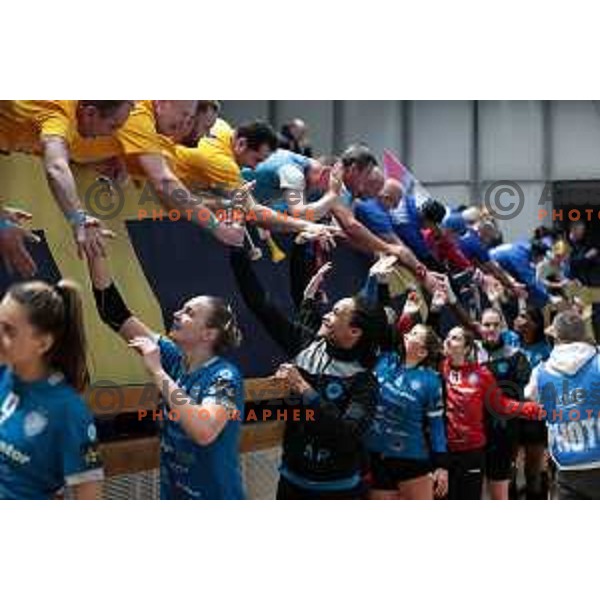 In action during EHF Women’s Champions league match between Krim Mercator (SLO) and BBM Bietigheim (GER) in Ljubljana, Slovenia on January 8, 2023