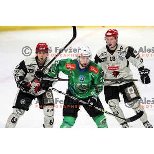 during first match of the Final of Slovenian Championship ice-hockey match between SZ Olimpija and SIJ Acroni Jesenice in Tivoli Hall, Ljubljana, Slovenia on January 10, 2023 