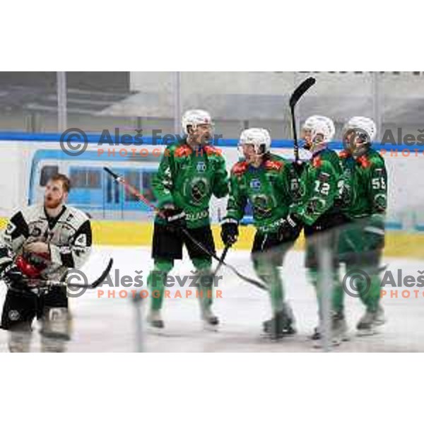during first match of the Final of Slovenian Championship ice-hockey match between SZ Olimpija and SIJ Acroni Jesenice in Tivoli Hall, Ljubljana, Slovenia on January 10, 2023