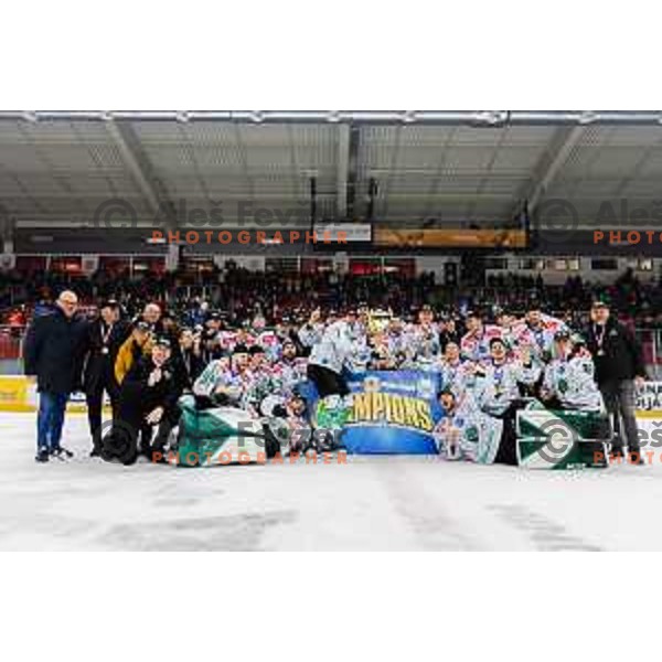 during second game of the Final of Slovenian ice-hockey Championship between SIJ Acroni Jesenice and SZ Olimpija in podmezakla Hall, Jesenice, Slovenia on January 13, 2023