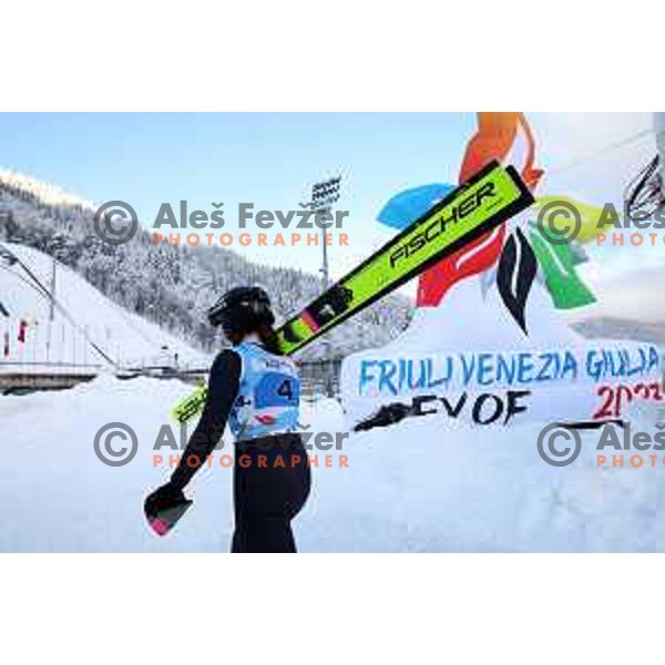 European Youth Olympic Festival competes in team event of women’s Ski Jumping in Planica, Slovenia during EYOF Tarvisio 2023 on January 25, 2023
