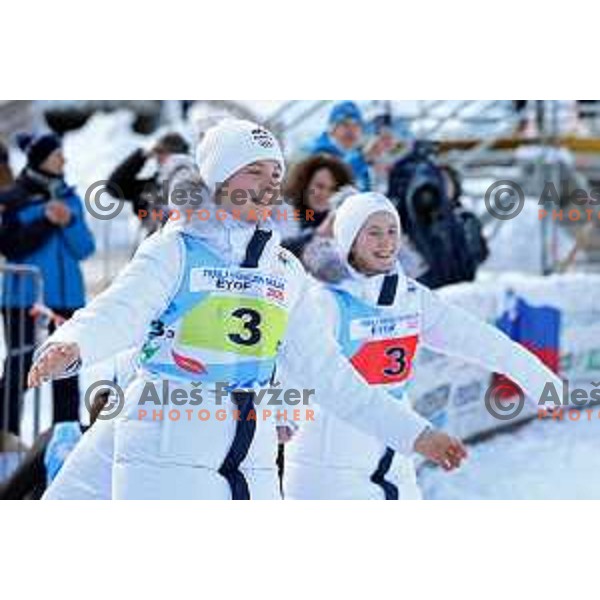 Taja Bodlaj (SLO) competes at European Youth Olympic Festival in team event of women’s Ski Jumping in Planica, Slovenia during EYOF Tarvisio 2023 on January 25, 2023 