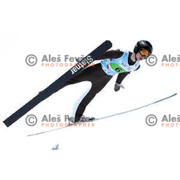 Luka Filip (SLO) competes in European Youth Olympic Festival at team event of boy’s Ski Jumping in Planica, Slovenia during EYOF Tarvisio 2023 on January 25, 2023 