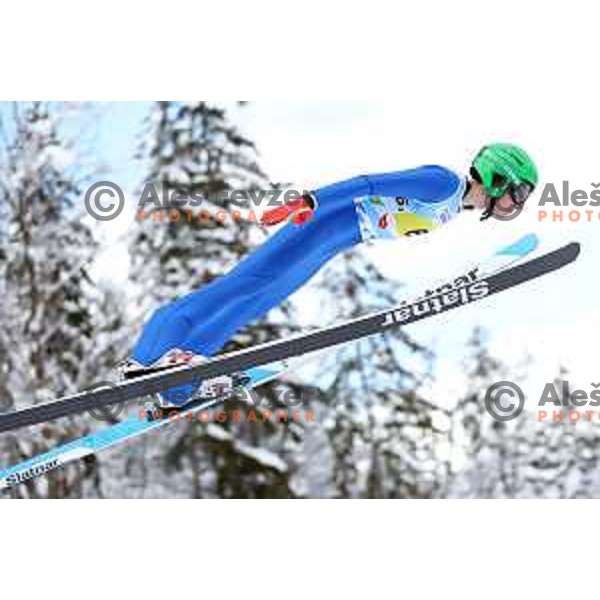 Nik Gostisa Lah (SLO) competes in European Youth Olympic Festival at team event of boy’s Ski Jumping in Planica, Slovenia during EYOF Tarvisio 2023 on January 25, 2023 (SLO) competes in European Youth Olympic Festival at team event of boy’s Ski Jumping in Planica, Slovenia during EYOF Tarvisio 2023 on January 25, 2023 