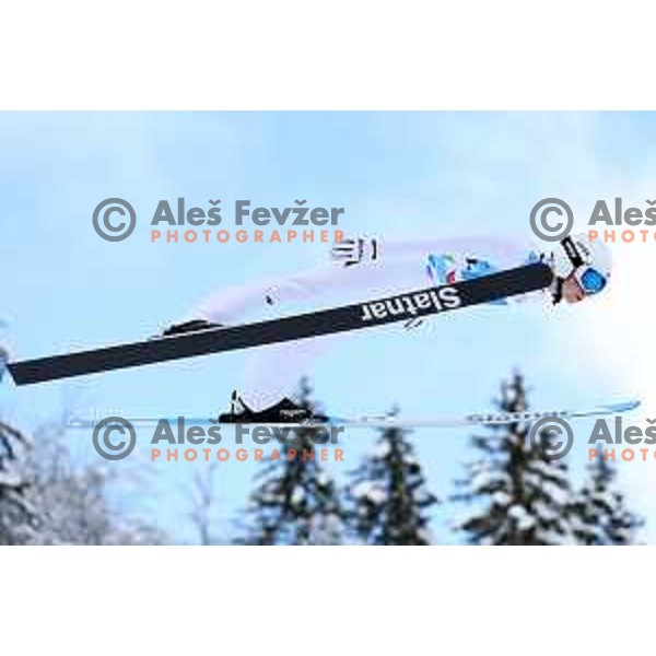 Klemens Joniak (POL) competes in European Youth Olympic Festival at team event of boy’s Ski Jumping in Planica, Slovenia during EYOF Tarvisio 2023 on January 25, 2023 
