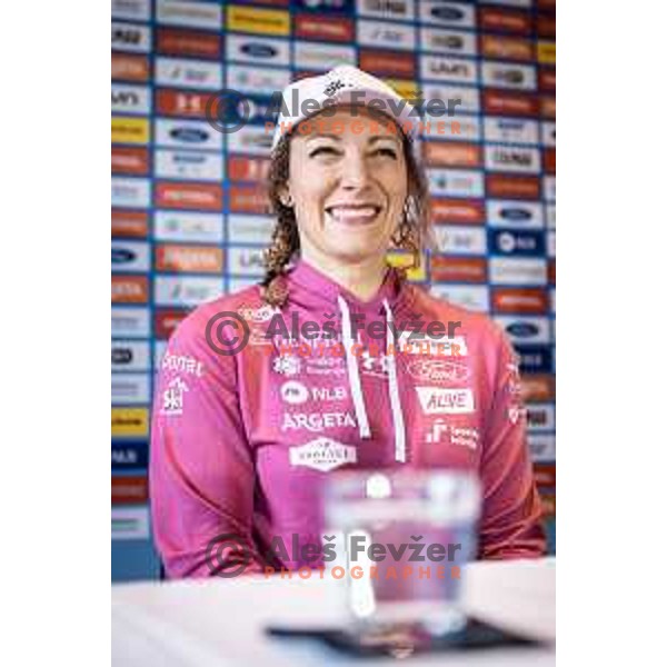 Ilka Stuhec during press conference in Hotel Arena, Maribor, Slovenia on January 26, 2023. Photo: Jure Banfi