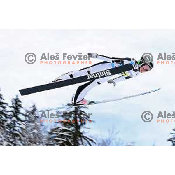 Nika Prevc (SLO) competes at European Youth Olympic Festival in Ski jumping mix team event in Planica during EYOF Tarvisio 2023 on January 27, 2023