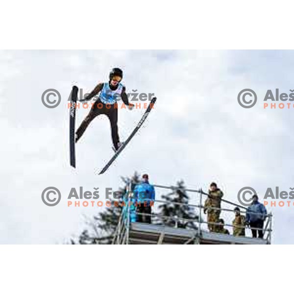 Luka Filip (SLO) competes at European Youth Olympic Festival in Ski jumping mix team event in Planica during EYOF Tarvisio 2023 on January 27, 2023