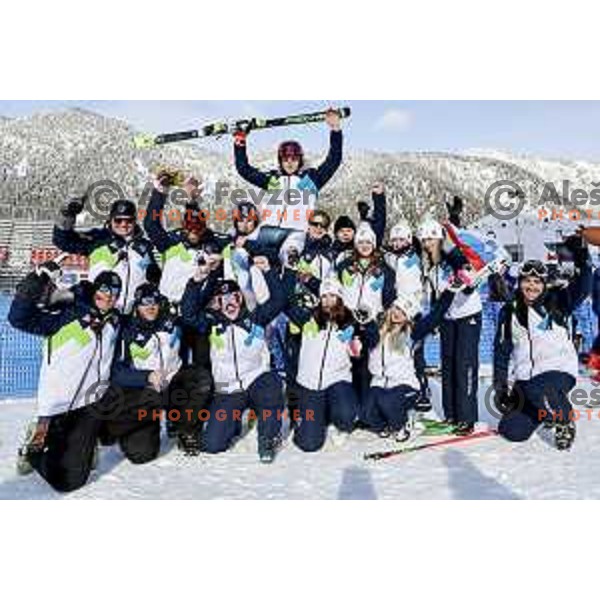Miha Oserban (SLO), winner of boys Giant Slalom at European Youth Olympic Festival-EYOF Tarvisio 2023 on January 27, 2023