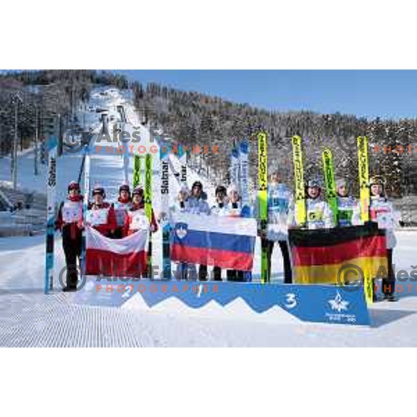 (SLO) competes at European Youth Olympic Festival in Ski jumping mix team event in Planica during EYOF Tarvisio 2023 on January 27, 2023
