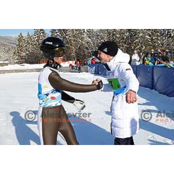 Luka Filip and Nik Heberle at European Youth Olympic Festival in Ski jumping mix team event in Planica during EYOF Tarvisio 2023 on January 27, 2023