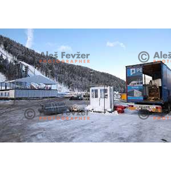 Preparation of press centre for 2023 World Nordic Championships in Planica on January 27, 2023