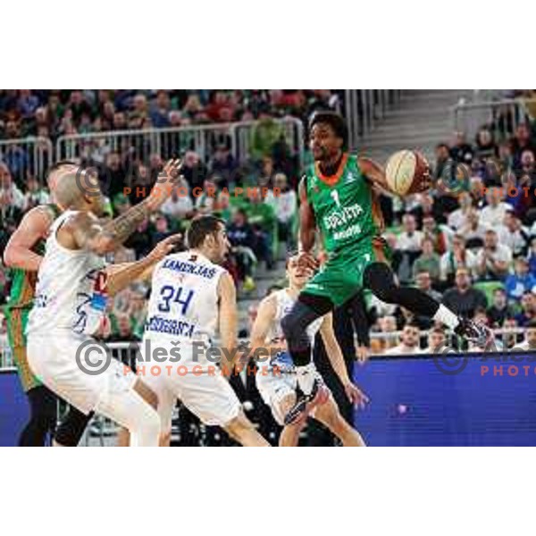 Yogi Ferrell in action during ABA league 2022-2033 regular season match between Cedevita Olimpija and Buducnost in Ljubljana, Slovenia on January 29, 2023