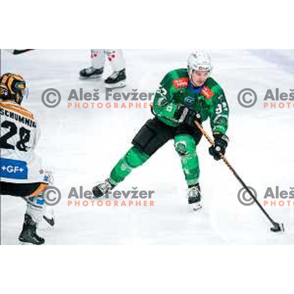 of SZ Olimpija in action during IceHL ice-hockey match between SZ Olimpija (SLO) and Black Wings Linz (AUT) in Tivoli Hall, Ljubljana, Slovenia on January 31, 2023