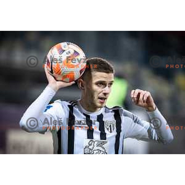 Amar Beganovic in action during Prva liga Telemach football match between Celje and Mura in Arena z’dezele, Celje, Slovenia on February 11, 2023. Photo: Jure Banfi