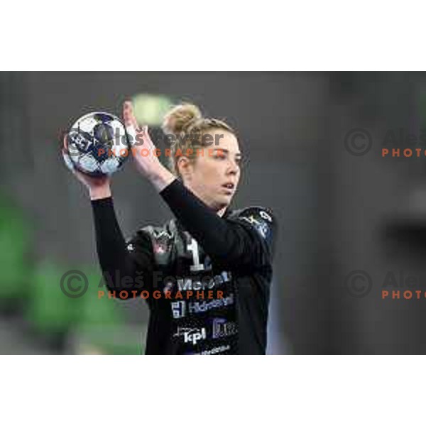 Barbara Arenhart of Krim Mercator in action during EHF Champions league Women 2022-2023 handball match between Krim Mercator (SLO) and CSM Bucuresti (ROU) in Ljubljana, Slovenia on February 12, 2023