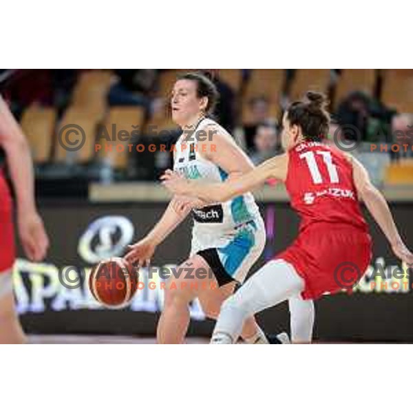 Aleksandra Kroselj of Slovenia in action during FIBA Women\'s EuroBasket Qualifiers between Slovenia and Poland in Ljubljana on February 12, 2023