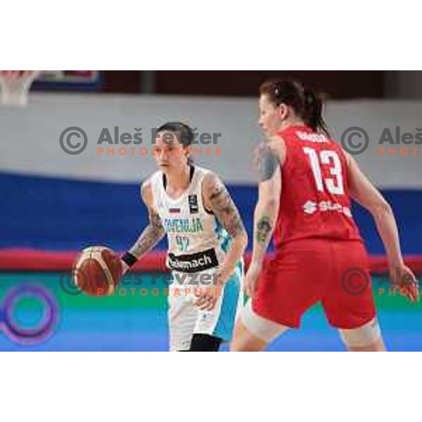 Nika Baric of Slovenia in action during FIBA Women\'s EuroBasket Qualifiers between Slovenia and Poland in Ljubljana on February 12, 2023