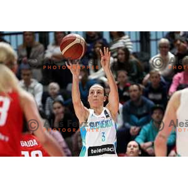 Teja Oblak of Slovenia in action during FIBA Women\'s EuroBasket Qualifiers between Slovenia and Poland in Ljubljana on February 12, 2023