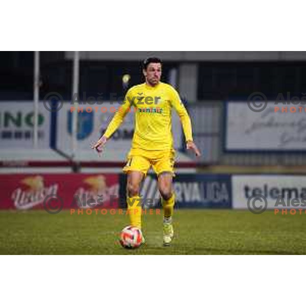 Miha Podlogar of Domzale during Prva Liga Telemach 2022-2023 football match between Domzale and Tabor Sezana in Sportni park Domzale, Domzale, Slovenia on February 12, 2023