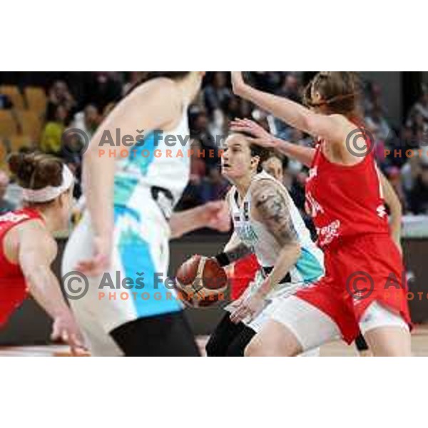 Nika Baric of Slovenia in action during FIBA Women\'s EuroBasket Qualifiers between Slovenia and Poland in Ljubljana on February 12, 2023