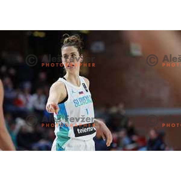 Eva Lisec of Slovenia in action during FIBA Women\'s EuroBasket Qualifiers between Slovenia and Poland in Ljubljana on February 12, 2023