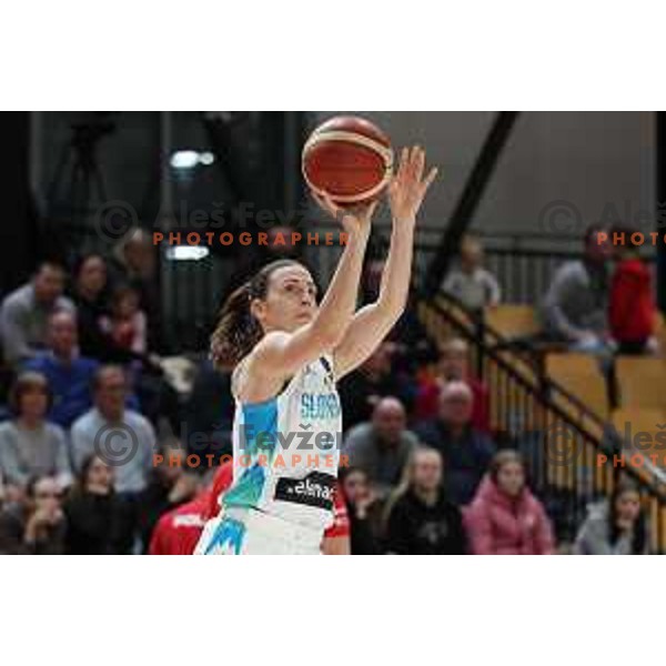 Teja Oblak of Slovenia in action during FIBA Women\'s EuroBasket Qualifiers between Slovenia and Poland in Ljubljana on February 12, 2023