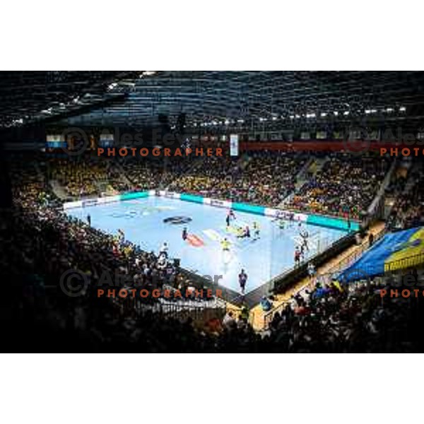 in action during EHF Champions League handball match between Celje Pivovarna Lasko and Barcelona handball in Zlatorog Arena, Celje, Slovenia on February 15, 2023