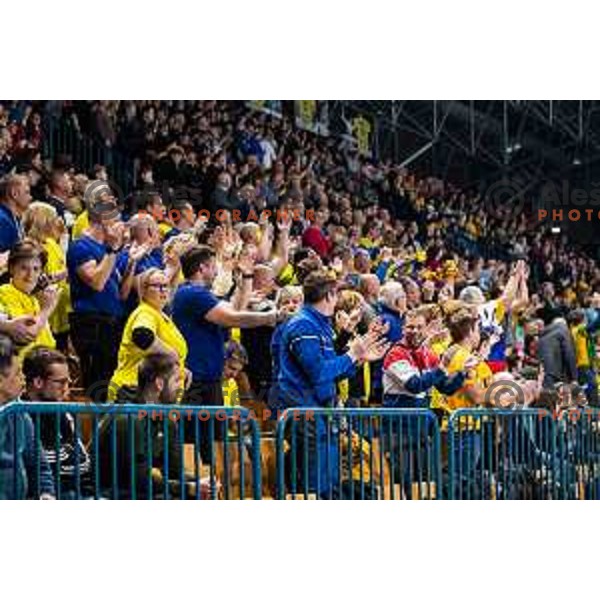 in action during EHF Champions League handball match between Celje Pivovarna Lasko and Barcelona handball in Zlatorog Arena, Celje, Slovenia on February 15, 2023