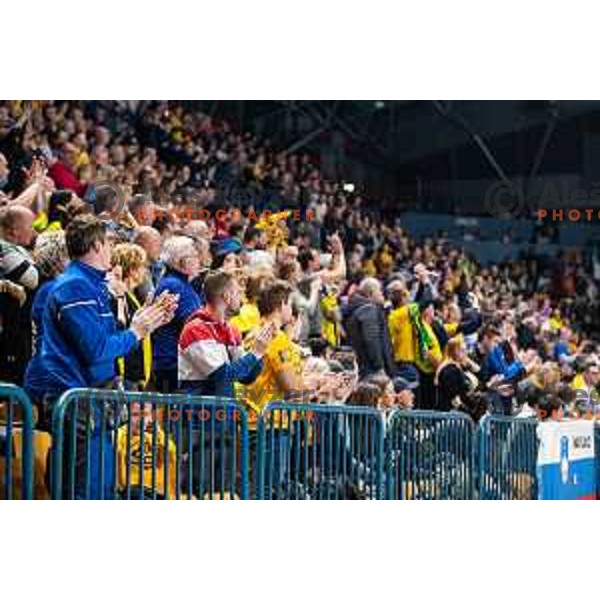 in action during EHF Champions League handball match between Celje Pivovarna Lasko and Barcelona handball in Zlatorog Arena, Celje, Slovenia on February 15, 2023