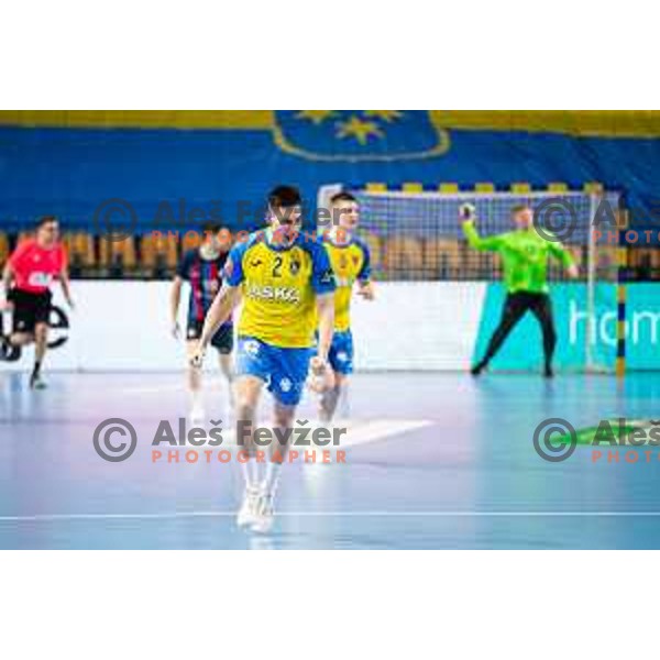 in action during EHF Champions League handball match between Celje Pivovarna Lasko and Barcelona handball in Zlatorog Arena, Celje, Slovenia on February 15, 2023