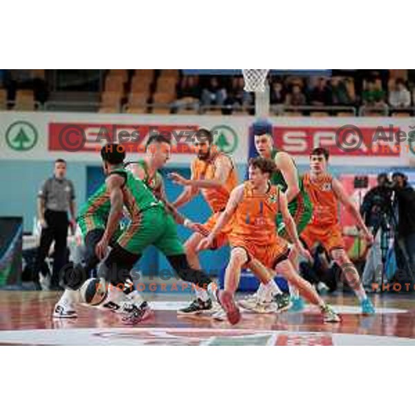Action during the Final of Spar Cup between Helios Suns and Cedevita Olimpija in Lukna Hall, Maribor, Slovenia on February 17, 2023