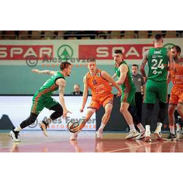 Action during the Final of Spar Cup between Helios Suns and Cedevita Olimpija in Lukna Hall, Maribor, Slovenia on February 17, 2023