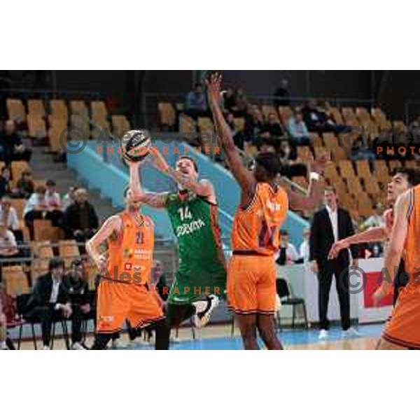 Action during the Final of Spar Cup between Helios Suns and Cedevita Olimpija in Lukna Hall, Maribor, Slovenia on February 17, 2023