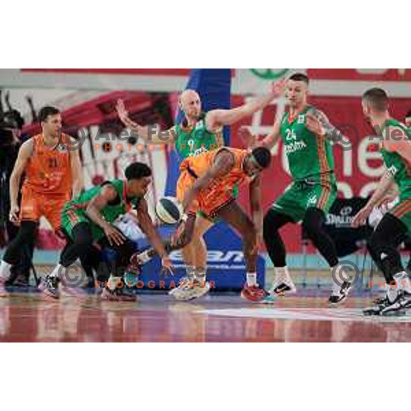 Action during the Final of Spar Cup between Helios Suns and Cedevita Olimpija in Lukna Hall, Maribor, Slovenia on February 17, 2023