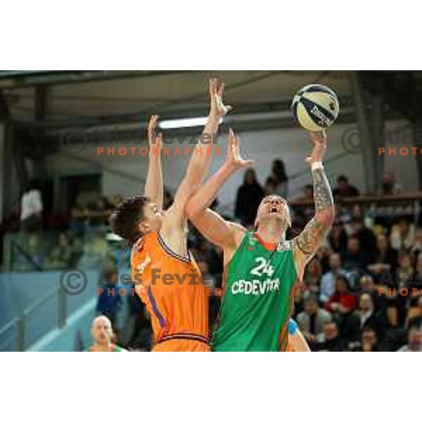 Action during the Final of Spar Cup between Helios Suns and Cedevita Olimpija in Lukna Hall, Maribor, Slovenia on February 17, 2023