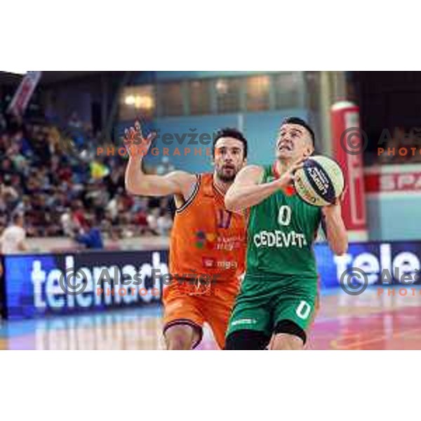 Action during the Final of Spar Cup between Helios Suns and Cedevita Olimpija in Lukna Hall, Maribor, Slovenia on February 17, 2023