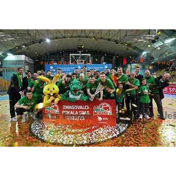 Action during the Final of Spar Cup between Helios Suns and Cedevita Olimpija in Lukna Hall, Maribor, Slovenia on February 17, 2023