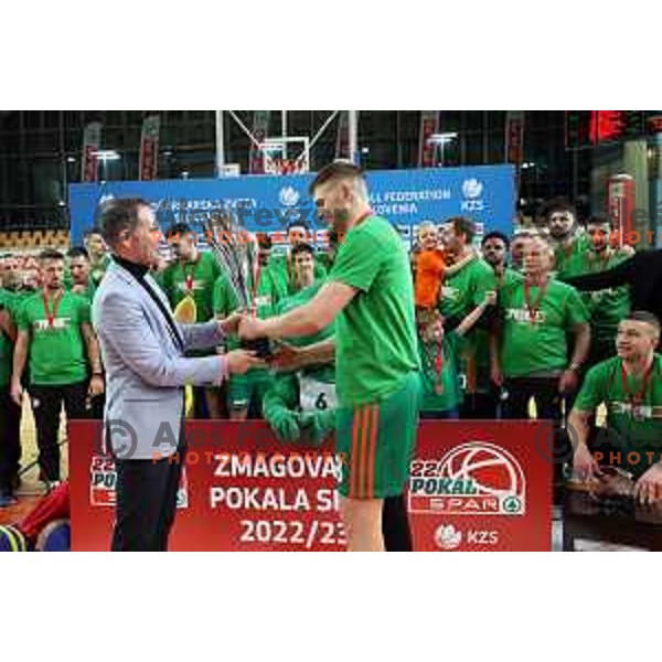 Action during the Final of Spar Cup between Helios Suns and Cedevita Olimpija in Lukna Hall, Maribor, Slovenia on February 17, 2023