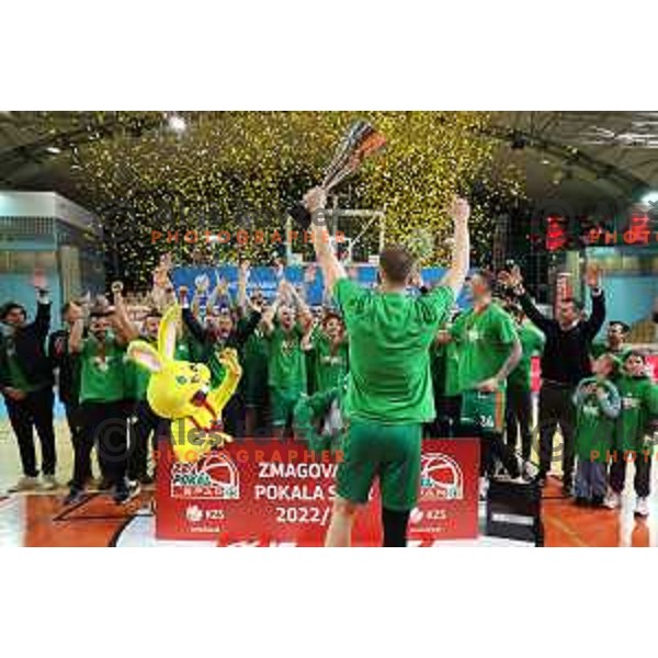 Action during the Final of Spar Cup between Helios Suns and Cedevita Olimpija in Lukna Hall, Maribor, Slovenia on February 17, 2023
