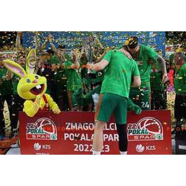 Action during the Final of Spar Cup between Helios Suns and Cedevita Olimpija in Lukna Hall, Maribor, Slovenia on February 17, 2023