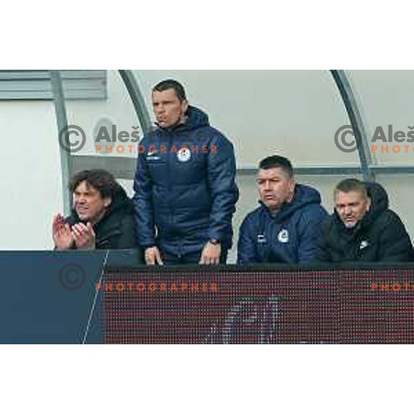 Roman Pylypchuk, head coach of Celje and Darijan Matic during Prva Liga Telemach 2022-2023 football match between Tabor Sezana and Celje in Sezana, Slovenia on February 18, 2023 