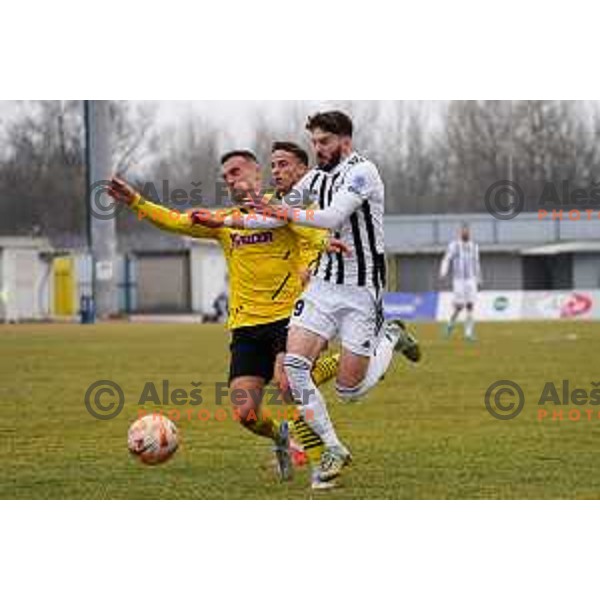 Dardan Shabanhaxhaj of Mura during Prva Liga Telemach 2022-2023 football match between Kalcer Radomlje and Mura in Sportni park Domzale, Domzale, Slovenia on February 18, 2023