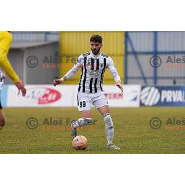 Dardan Shabanhaxhaj of Mura during Prva Liga Telemach 2022-2023 football match between Kalcer Radomlje and Mura in Sportni park Domzale, Domzale, Slovenia on February 18, 2023